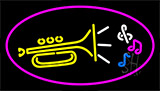 Trumpet Logo Purple Neon Sign