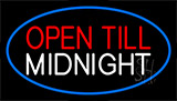 Open Till Midnight Blue Neon Sign
