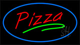 Pizza Blue Border Neon Sign