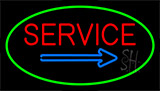 Red Service Green Neon Sign