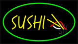 Yellow Sushi Green Neon Sign