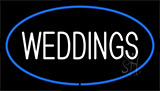 Weddings White Blue Neon Sign