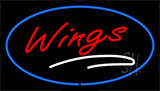 Wings With Blue Border Neon Sign