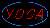 Red Yoga Blue Border Neon Sign