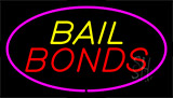 Yellow Bail Bonds Pink Border Neon Sign