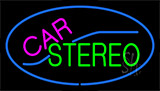 Car Stereo With Blue Border Neon Sign