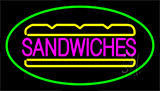 Sandwiches Green Neon Sign