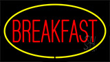 Red Breakfast With Yellow Border Neon Sign