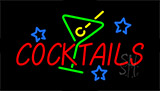 Cocktail With Green Cocktail Glass Animated Neon Sign