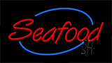 Red Seafood With Blue Ring Animated Neon Sign