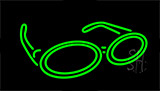 Green Glasses Logo Animated Neon Sign