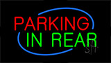 Parking In Rear Flashing Neon Sign
