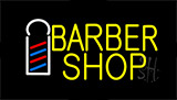 Yellow Barber Shop Logo Neon Sign