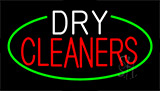 White Red Dry Cleaners Animated Neon Sign