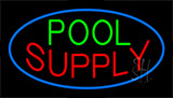 Pool Supply Blue Border Animated Neon Sign