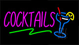 Cocktail With Cocktail Glass Animated Neon Sign