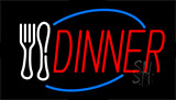 Dinner With Spoon And Fork Animated Neon Sign