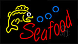 Red Seafood With Bubbles Animated Neon Sign