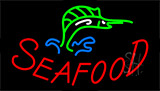 Seafood With Green Fish Animated Neon Sign