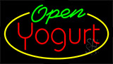 Green Open Yogurt Animated Neon Sign