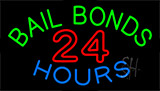 Bail Bonds 24 Hours Animated Neon Sign