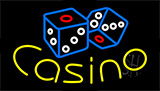 Casino With Dice Flashing Neon Sign