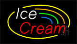White Ice Cream Red Animated Neon Sign