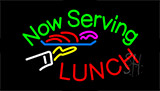 Now Serving Lunch Animated Neon Sign
