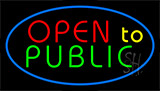 Open To Public Animated Neon Sign