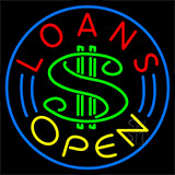 Red Loans Open Neon Sign