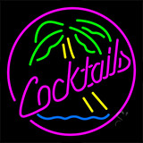 Pink Cocktail Palm Tree Neon Sign