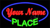 Custom Green Place Blue Border Animated Neon Sign