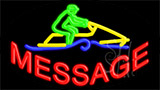 Custom Boat Rider Logo Animated Neon Sign