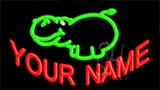 Custom Hippopotamus Animated Neon Sign