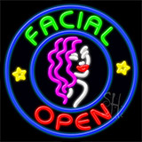 Facial Open Neon Sign