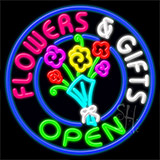 Flowers And Gifts Open Neon Sign