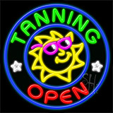 Tanning Open Neon Sign
