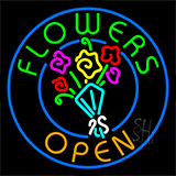 Flowers Open Neon Sign