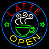 Red Latte Open Neon Sign