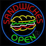 Sandwiches Open Logo Neon Sign