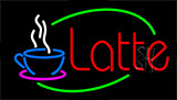 Latte With Coffee Cup Animated Neon Sign