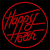 Red Happy Hour Neon Sign