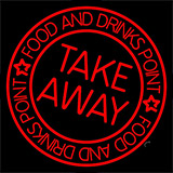 Take Away Food And Drink Point Neon Sign
