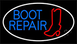 Red Boot Repair With Border Neon Sign