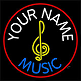 Custom Blue Music With Logo Neon Sign