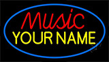 Custom Music Red Border Blue Neon Sign