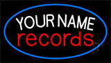 Custom Records Red Border Blue 1 Neon Sign