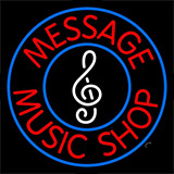 Custom Red Music Shop Blue Border Neon Sign