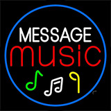 Custom Red Music With Notes Blue Border Neon Sign
