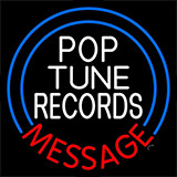 Custom White Pop Tunes Records Neon Sign